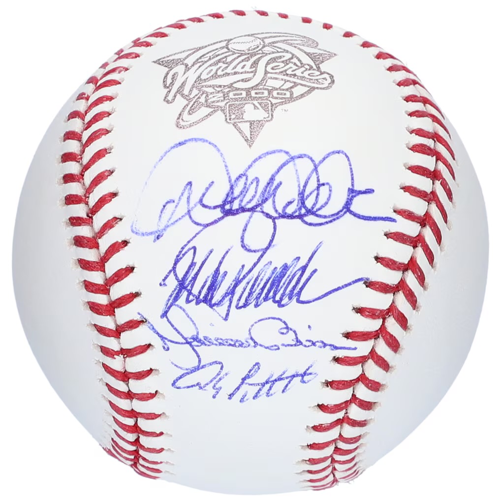 Autographed Yankees Core Four 2000 World Series Baseball