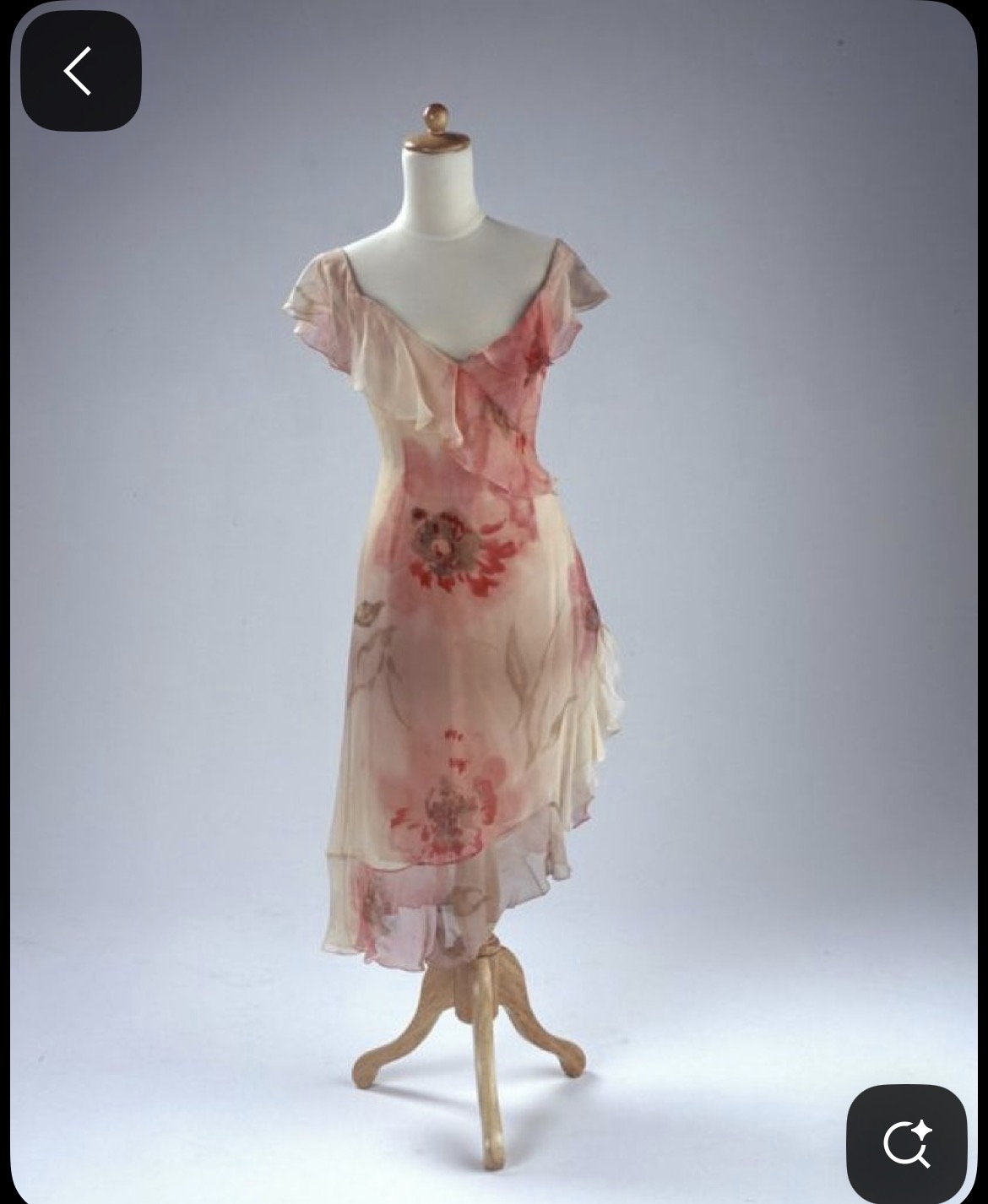 Richard Tyler Resort 2001 Floral Chiffon Dress