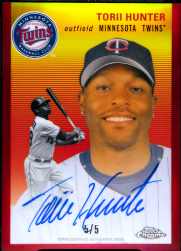 2023 Topps Chrome Platinum Anniversary Torii Hunter Superfractor 1/1